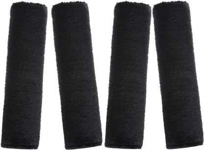 Boao 4 Pack Faux Sheepskin Car Seat Belt Pads Seatbelt Protector Soft Seat Belt Shoulder Strap Cover Comfort Harness Pad(Black, 9.9 Inch)
