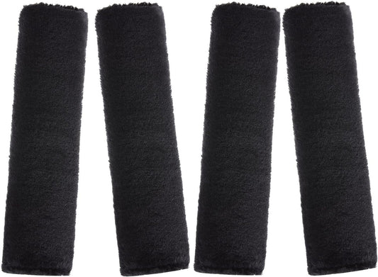 Boao 4 Pack Faux Sheepskin Car Seat Belt Pads Seatbelt Protector Soft Seat Belt Shoulder Strap Cover Comfort Harness Pad(Black, 9.9 Inch)