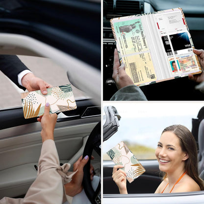 Car Registration and Insurance Holder，Colour Patterns Men Women Car License Document Registration and Insurance Card Holder