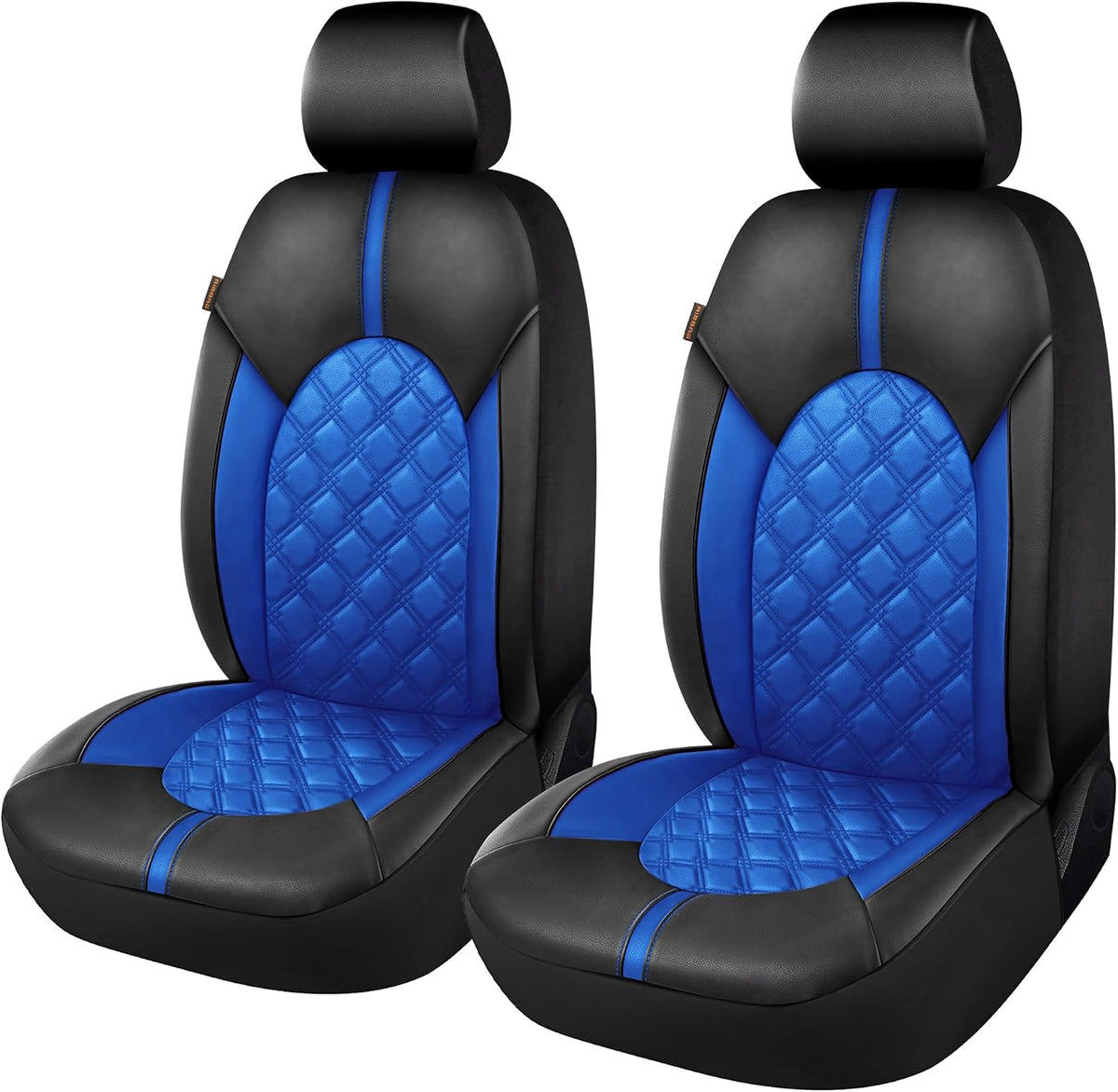 CAROMOP Luxury PU Leather Car Seat Covers Full Set-Waterproof Seat Protectors with Split Bench Seat Covers for Cars-Universal Cars Interior Covers for Sedans, SUVs, Pick-up Trucks(Gray/Gray Line)