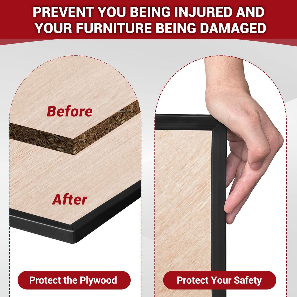 Rubber Edge Trim, 1/16" Self Adhesive Flexible U Channel Edge Protecter for Sheet Metal, Car Doors, U Shaped Sharp Edge Guards, Fit for 0-5/64" Wide Edge, Black Color, 10Ft, EPDM Material