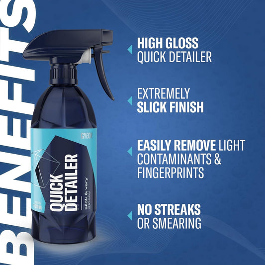GYEON Quick Detailer Spray for Car Paint Glass Trim Chrome Enhances Gloss Adds Hydrophobic Protection Safe on Ceramic Coated Vehicles Removes Dust Fingerprints Boosts Shine Fast Easy Car Care