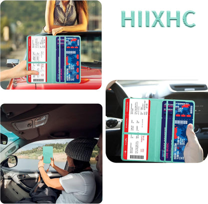 Car Registration and Insurance Card Holder - Leather Vehicle Glove Box Automobile Documents Paperwork Wallet Case Organizer for ID, Driver's License, Key, Cards - Car Accessories for Women&Men