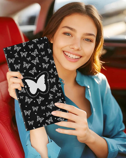 Slohif Car Registration and Insurance Card Holder with Magnetic Shut - Vehicle Glove Box Organizer Women Leather Automobile License Holders Coasters Auto Accessories Case for Document,Strawberry