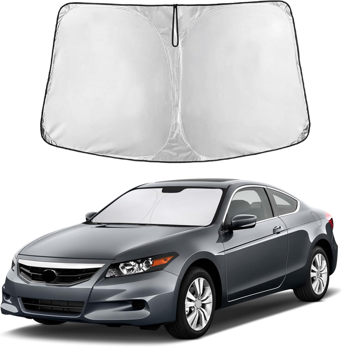 EcoNour Car Windshield Sun Shade | 2025 Upgraded Innovative No-Light-Pass Technology for Maximum Coverage | Foldable Sun Shade Keeps Your Vehicle Cool | Must-Have Car Accessories | Small (59" x 29") - Colors H