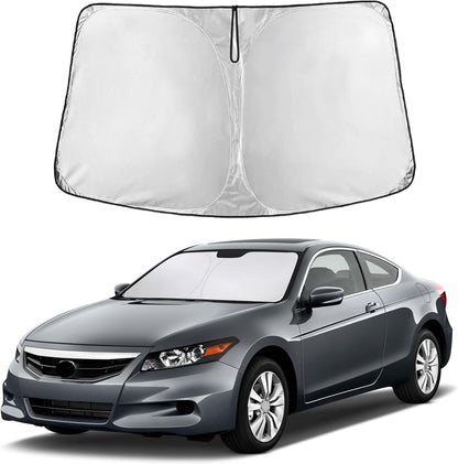 EcoNour Car Windshield Sun Shade | 2025 Upgraded Innovative No-Light-Pass Technology for Maximum Coverage | Foldable Sun Shade Keeps Your Vehicle Cool | Must-Have Car Accessories | Small (59" x 29") - Colors H