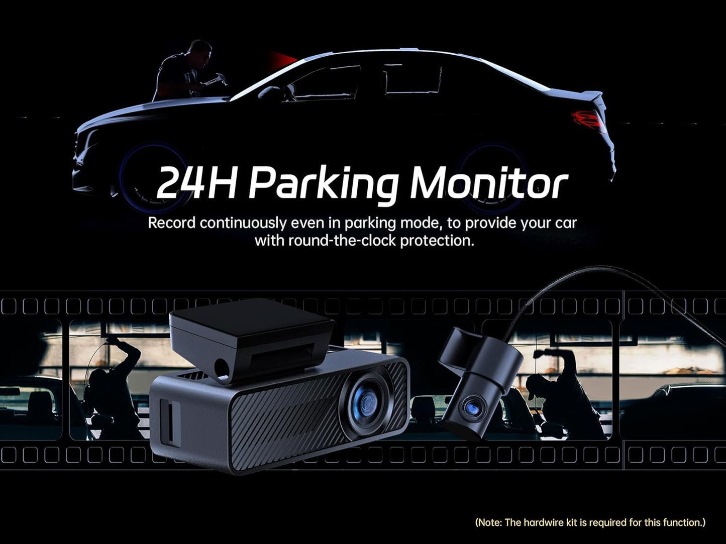 Pelsee P1 Duo 4K Dash Cam Front and Rear, 64GB SD Card, 4K+1080P Dual Dash Camera for Cars, Wi-Fi & App Control, 1.5’’IPS Display Car Camera, Voice Control, Night Vision, 24H Parking Mode, G-Sensor