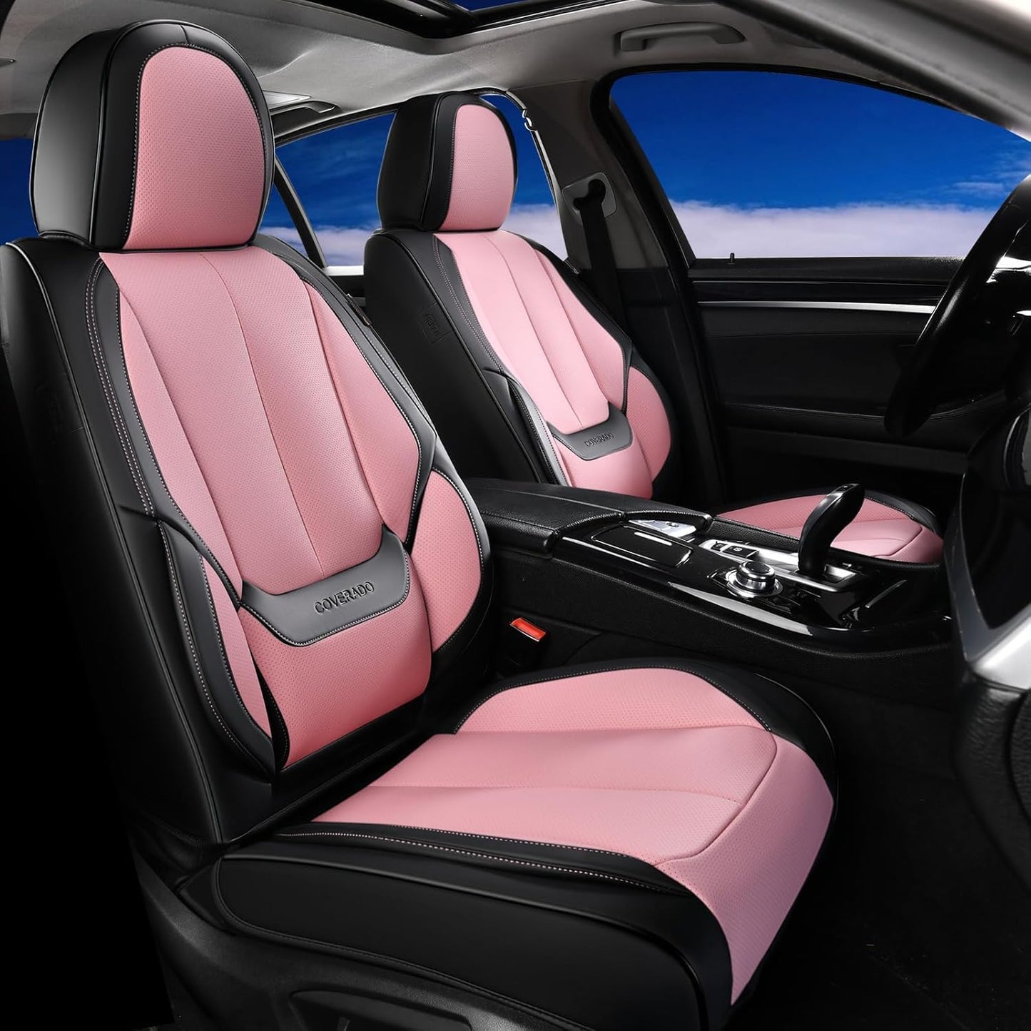 Coverado Car Seat Covers, Seat Covers Full Set, 5 Seats Automotive Seat Cover, Mesh Breathable Seat Protectors, Universal Fit for Most Cars