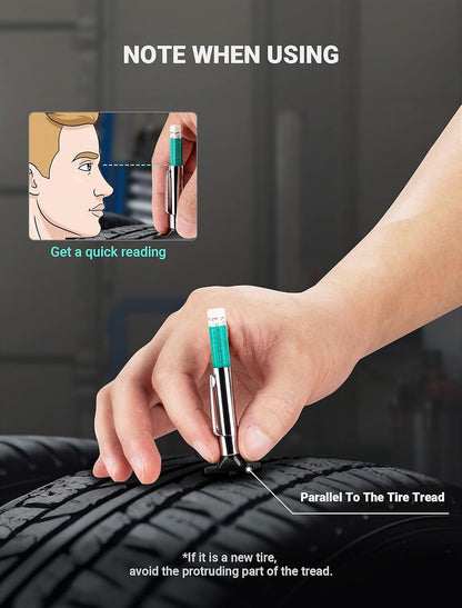 LUMITECO 3-Pack Tire Tread Depth Gauge, Color Coded Tire Tread Gauge in 1/32 Inch, Efficient Tread Depth Gauge 32nds Tire Measure Tool Depth for Car, Semi Truck Tire Wear Tread Checker