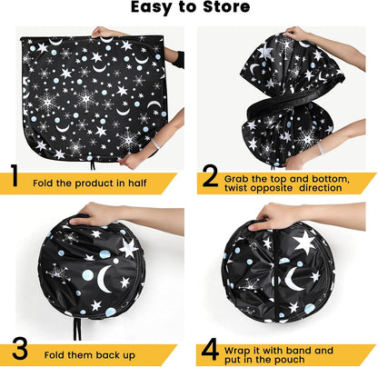 Iridescent Sun Shade for Car Windshield, Foldable Universal Car Windshield Upgrade Sunshade Enhanced UV Rays Reflective Sun Visor Shade Keeps Vehicle Cool