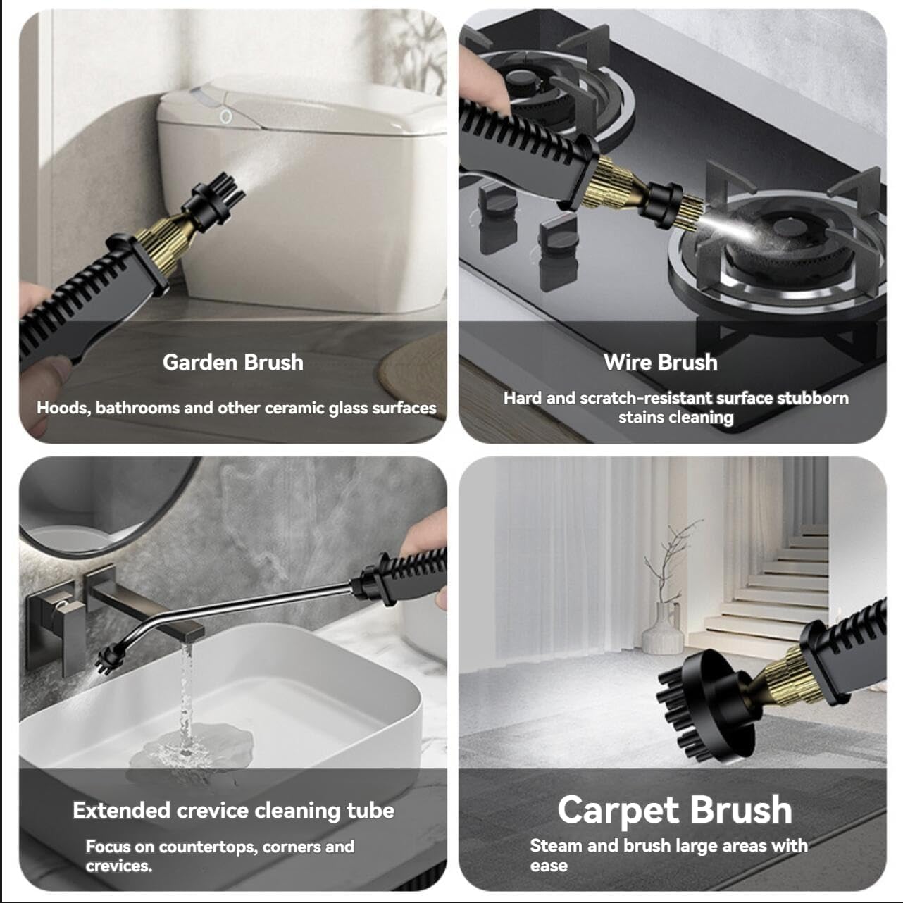 Foandbevi 7 in 1 Steam Cleaner 2500W High Pressure Steamer for Cleaning, Car Steamer Handheld Steam Cleaner for Home Use, Hardwood Floor Steam Cleaner for Upholstery, Kitchen, Bathroom, Grout