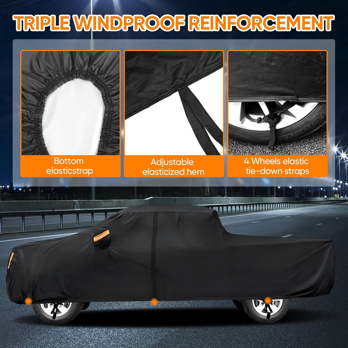 NEVERLAND Sedan Car Cover Waterproof Heavy Duty All Weather Protection Snow Anti-UV Windproof Outdoor Full Car Cover Fit for Automobiles BMW/Mercedes-Benz/Honda（for Car Size:183''L x 70''W x 59''H）