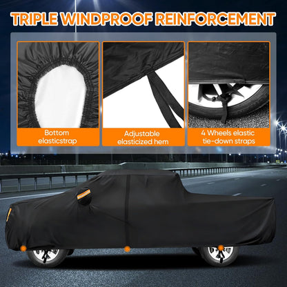 NEVERLAND Sedan Car Cover Waterproof Heavy Duty All Weather Protection Snow Anti-UV Windproof Outdoor Full Car Cover Fit for Automobiles BMW/Mercedes-Benz/Honda（for Car Size:183''L x 70''W x 59''H）