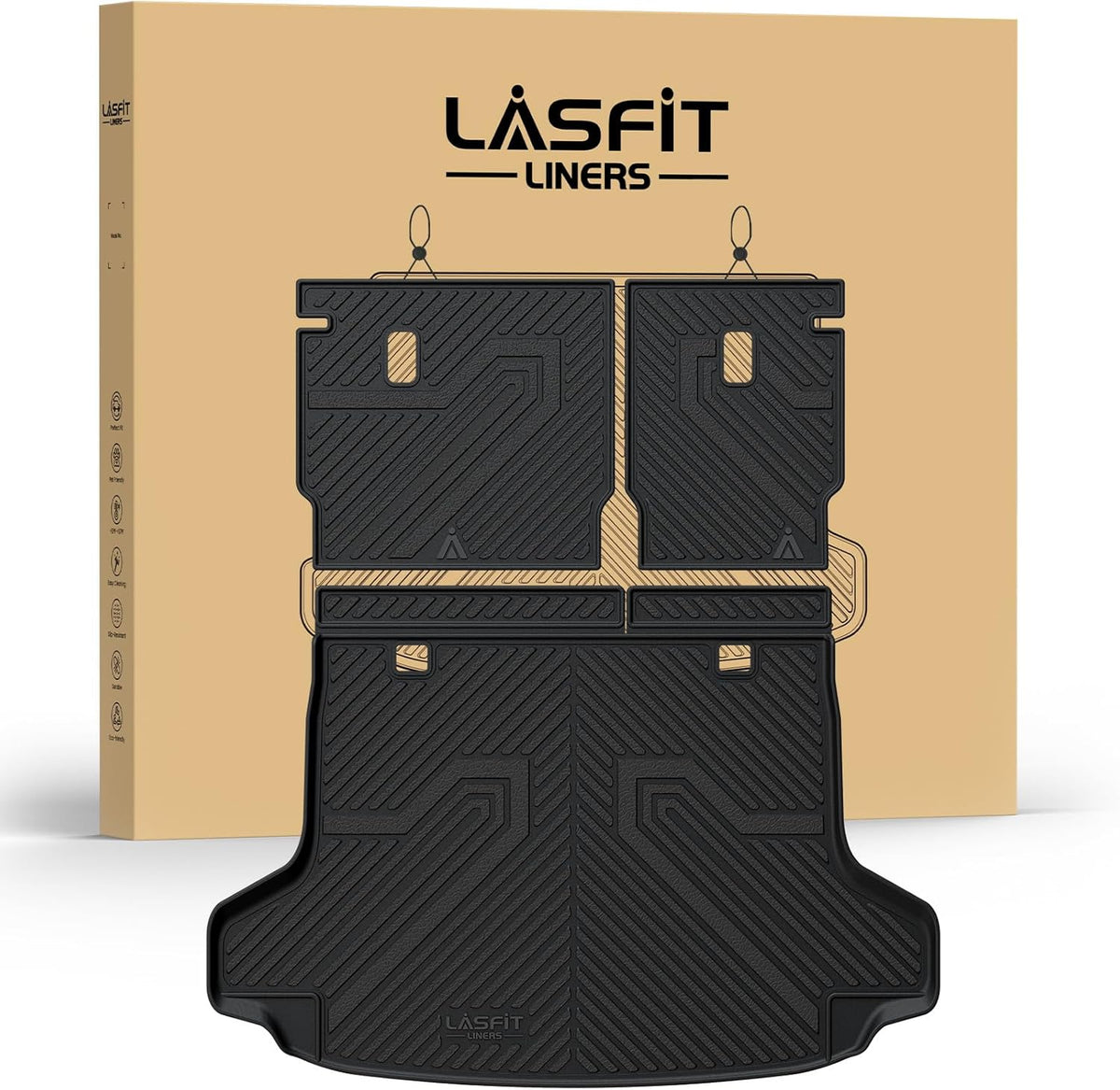 LASFIT Cargo Liner for Honda CR-V 2026 2025 2024 2023 (Gasoline & Hybrid & e:FCEV) All Weather TPE Car Trunk Mat (Upper Position), Cargo Only Black