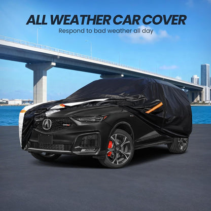 Large SUV Car Cover for Chevy Suburban 100% Waterproof All Weather, Heavy Duty Outdoor Full Exterior Covers Rain Sun Wind UV Protection. - Colors B
