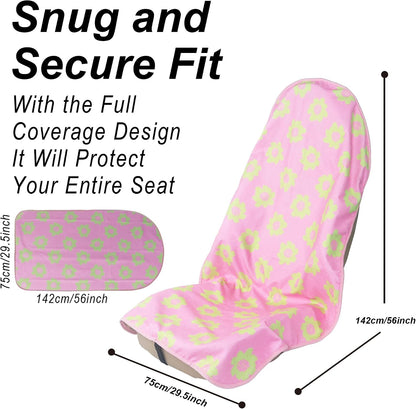 Car Seat Cover Protector Front Seats,for Gym Workout,Running,Swimming,Beach and Hiking,Waterproof Sweat Towel Bucket Seat Covers for Cars SUV Trucks (Black, 1Pcs)