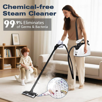 Waitbird 4.5 Bar High Pressure Steam Cleaner for Home, 248°F High Temp Handheld Steamer for Cleaning, 21-Piece Accessories Kit, Multi-Purpose Cleaner for Grease, Tile, Grout, Kitchen, Bathroom & Car