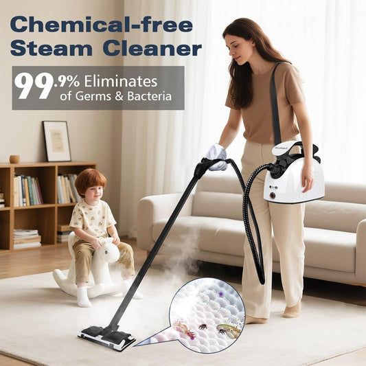 Waitbird 4.5 Bar High Pressure Steam Cleaner for Home, 248°F High Temp Handheld Steamer for Cleaning, 21-Piece Accessories Kit, Multi-Purpose Cleaner for Grease, Tile, Grout, Kitchen, Bathroom & Car