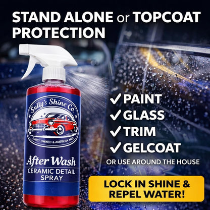 Sully’s After Wash Ceramic Spray Coating – SiO2 Quick Detailer – High Gloss, Water Beading & Hydrophobic Protection – Streak-Free Spray Sealant for Cars, Trucks & RVs – 16 oz