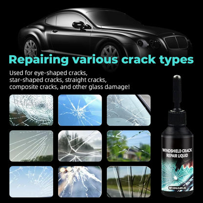 DEZEU Windshield Crack Repair Kit,2026 Latest Upgraded Windshield Chip Repair Kit,5MinQuick-Glass Repair Liquid,Long-Lasting for Windshields, Mirrors,All Crack Types 0.68 FL OZ.