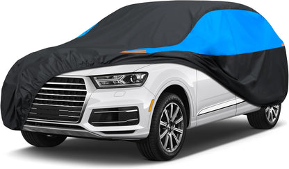 MORNYRAY Waterproof Car Cover All Weather Snowproof UV Protection Windproof Outdoor Full car Cover, Universal Fit for Sedan (Fit Sedan Length 194-206 inch, Blue)