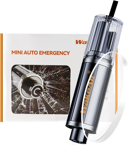 Window Breaker Seatbelt Cutter, Emergency 2‑in‑1 Car Escape Keychain Tool, Safe Hammer Glass Breaker Under Water–Compact, Durable Emergency Rescue Device for Drivers & First Responders, Premium Black