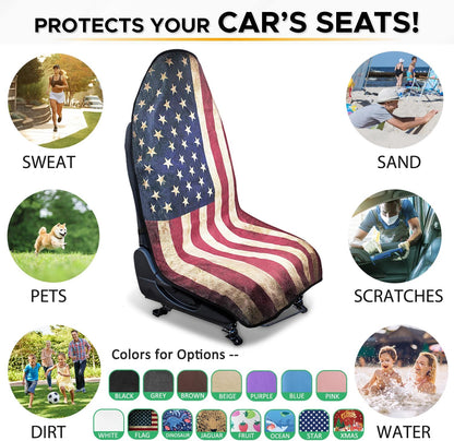 Waterproof Sweating Car Seat Cover for Post Gym Workout, Running, Swimming, Beach and Hiking, Universal Fit Non-Slip Towel Bucket Seat Protector for Cars SUV Trucks, Machine Washable (Grey)