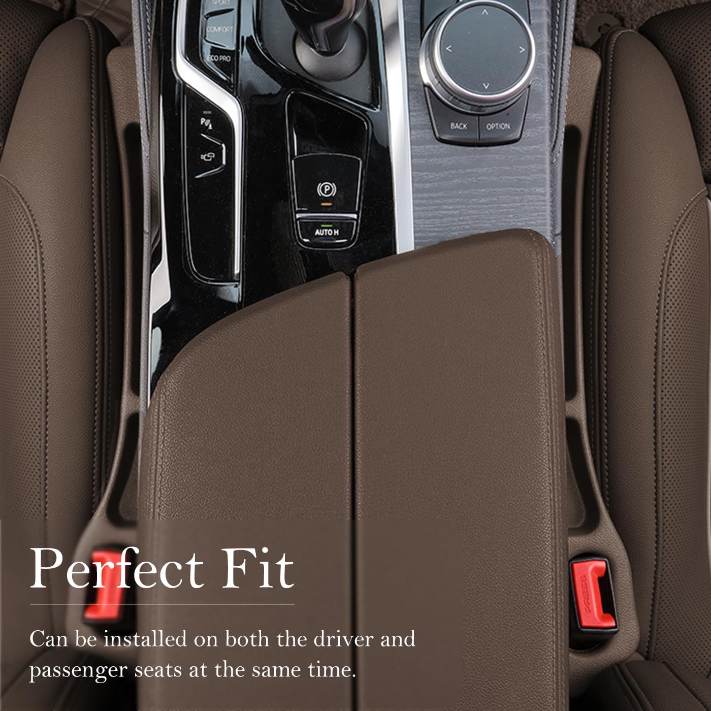 Car Seat Gap Filler 2-Pack, Universal Car Seat Gap Filler Organizer, Seat Gap Plug – Fills Gap Between Seat & Console, Drop-Proof Guard for Phones, Keys & Cards, Fits Cars, SUVs, Trucks, Black