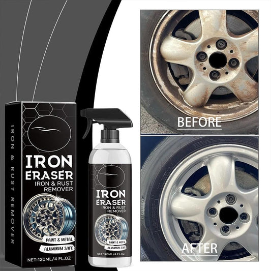 Iron Eraser Rust Remover Spray for Metal, Iron Eraser Iron and Rust Remover, Eraser Rust Remover Spray, Rust And Brake Dust Cleaner For Wheels & Paint, Professional Automotive Surface Cleaning
