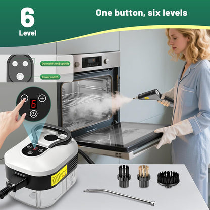 2500W Handheld Steam Cleaner, 15s Fast Heat-Up High Temp Pressurized Steamer, 1.2L Large Tank, Portable Steam Cleaning Machine for Home, Kitchen, Bathroom, Car, Grout & Furniture (Black)