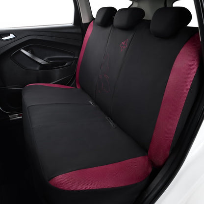 Flying Banner Butterfly car seat Covers ful Set Fashion Universal Lady Woman Female Rear Bench Split Colorized (Pink, 2 Fronts - Lace)