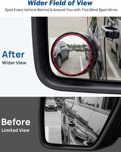JOYTUTUS Blind Spot Mirror 2 Pack HD Frameless Convex Glass for Wide Angle View and Safer Lane Changing Compatible with Cars SUVs Trucks RVs Easy Stick On & Long Lasting Durability