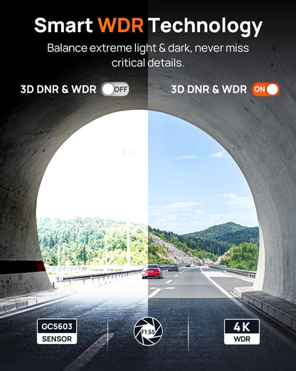 70mai Dash Cam M310, Dash Camera for Cars 1296P QHD, Smart Dash Cam Front Built in WiFi, 130° Wide-Angle FOV, WDR, Night Vision, iOS/Android Mobile App, Loop Recording, Parking Monitor, Time-Lapse