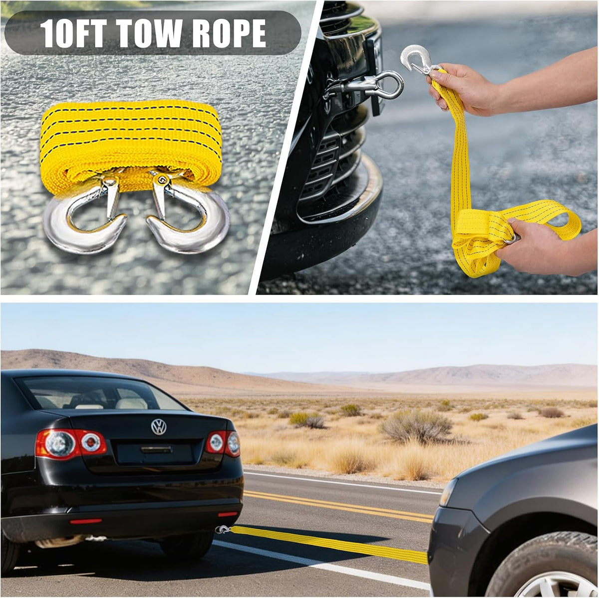 Car Roadside Emergency Kit Automotive Car Safety Kits for Vehicles Woman Man Teen Black