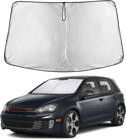 EcoNour Car Windshield Sun Shade | 2025 Upgraded Innovative No-Light-Pass Technology for Maximum Coverage | Foldable Sun Shade Keeps Your Vehicle Cool | Must-Have Car Accessories | Small (59" x 29") - Colors L