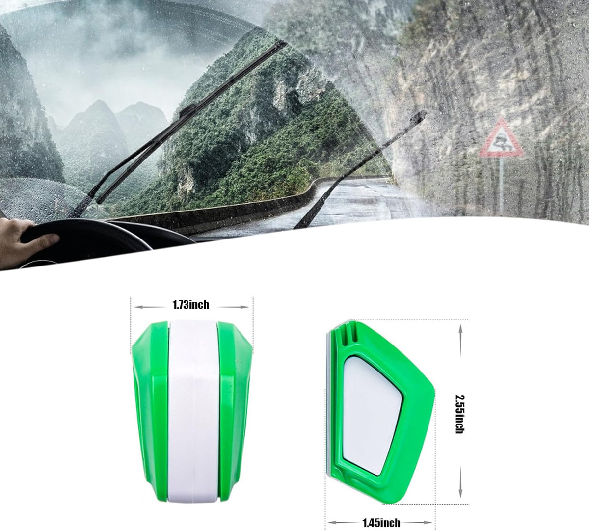 1 PC Automotive Wiper Repairer, ABS Ergonomic Windshield Wiper Blade Cutter Cleaning Tool, Universal Multi-function Repair Accessories, Compatible with Most Car Models (Green & White)