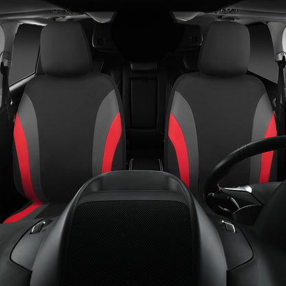 CAR PASS Line Rider Sporty Front Seat Covers,Gray Car Seat Covers Two Front Seats Only, Airbag Compatible,Universal Fit Sedans,Cars,Vans,SUV,Truck(Black and Gray)