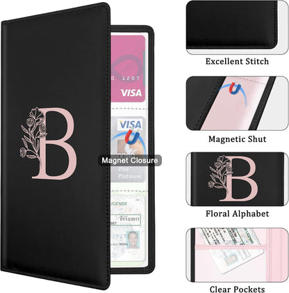 Letter Car Registration and Insurance Holder, with Magnetic Closure for License, Cards and Documents,Vehicle Glove Box Car Organizer, Interior Car Accessories for Women Men (M)