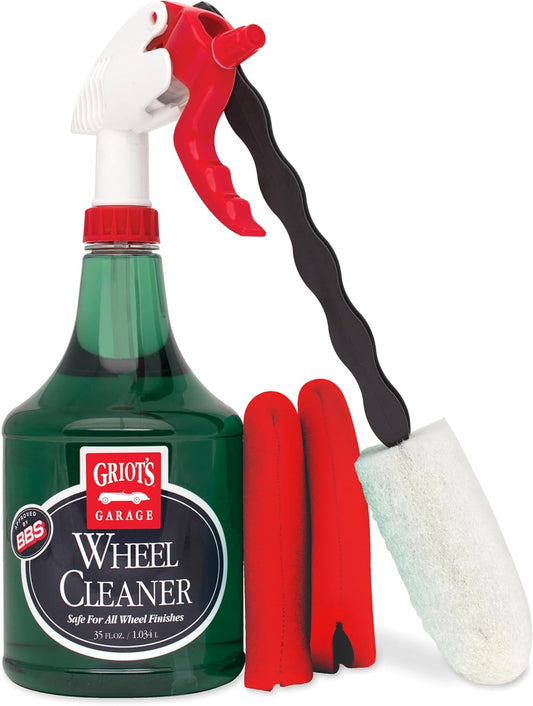 Griot's Garage Wheel Cleaning Kit, Includes Wheel Cleaner, Long-Reach Scrubbing Wheel Brush, and Two Mitts, 11224