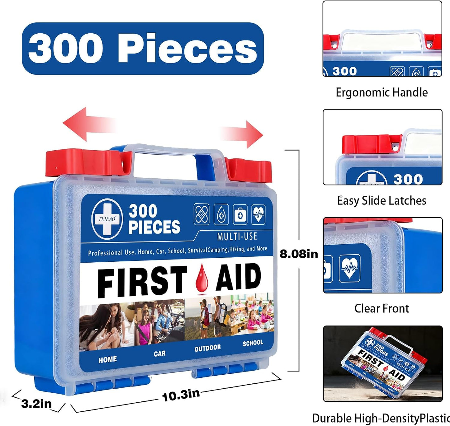 Mini First Aid Kit - 150 Pieces Emergency Medical Kit for Home, Car, Travel, Camping, Truck, Hiking, Sports, Office, Vehicle & Outdoor Emergencies