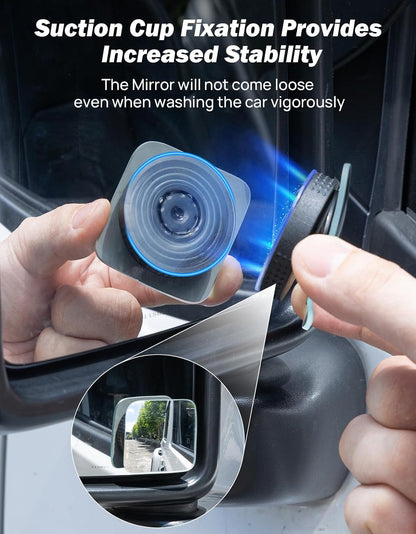 JOYTUTUS Blind Spot Mirror 2 Pack HD Frameless Convex Glass for Wide Angle View and Safer Lane Changing Compatible with Cars SUVs Trucks RVs Easy Stick On & Long Lasting Durability