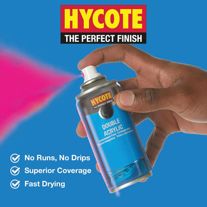 Hycote Black Spray Paint, Gloss Black, 13.5 Oz - Fast Drying, UV & Weather Resistant, Acrylic Formula for Superior Protection – For Automotive & DIY Use, 400ml