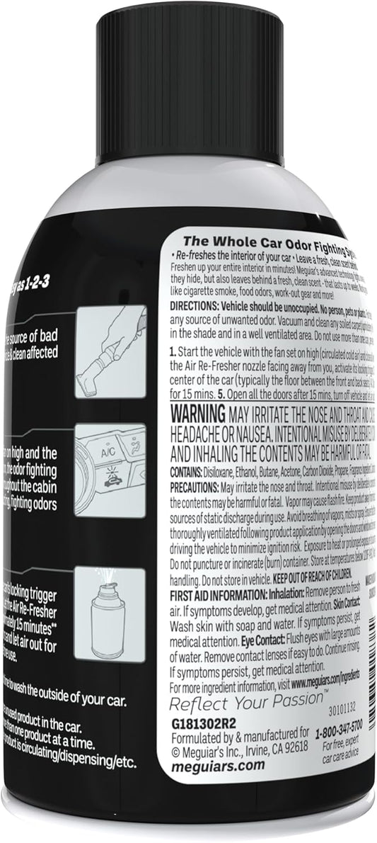 Meguiar’s Whole Car Air Refresher Odor Eliminator, Summer Breeze, 2 Oz— Car Air Freshener For Commuters, Detailers; Mist Refreshes Cabin For Sedan, Suv, Truck, Van
