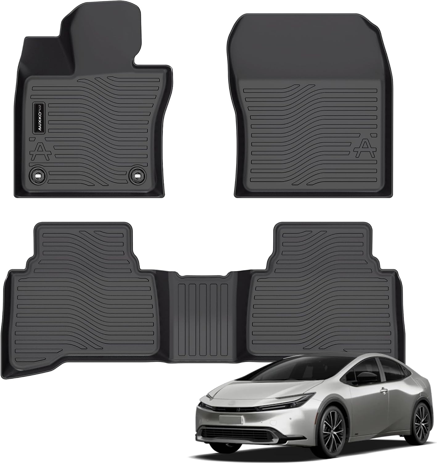 All Weather Floor Mat Fit for Toyota Corolla(Include Hybrid Exclude Hatchback) 2026 2025-2020 TPE Rubber Liners Corolla Accessories All Season Guard Odorless Anti-Slip Liner Black