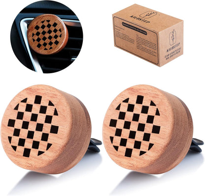 Essential Oil Car Diffuser, 2 PCS Car Aromatherapy Wood Diffuser with Vent Clip