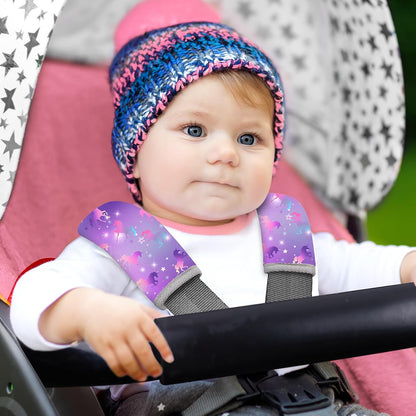 Seat Belt Cover Pad for Baby, Soft Seatbelt Cushion Covers for Kids 2Pcs Car Seat Strap Shoulder Pads for All Car Seats, Stroller, High Chair,Blue Dinosaur