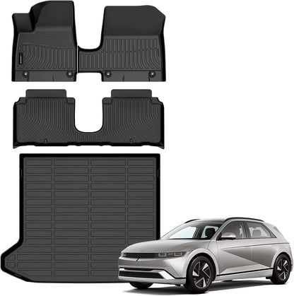Auxko All Weather Floor Mat & Cargo Mat Fit for 2026 2025 2024 2023 2022 Hyundai Tucson Hybrid(Not PHEV) TPE Liner Tucson Accessory Set All Season Odorless Anti-Slip Floor Liner