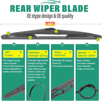 26" 16" 11" Windshield Wiper Blades Replacement for Chevrolet Chevy Trax 2024 2025 2026 Premium All Weather Front Rear Wipers Set - OEM Quality (Pack of 3) - Colors D