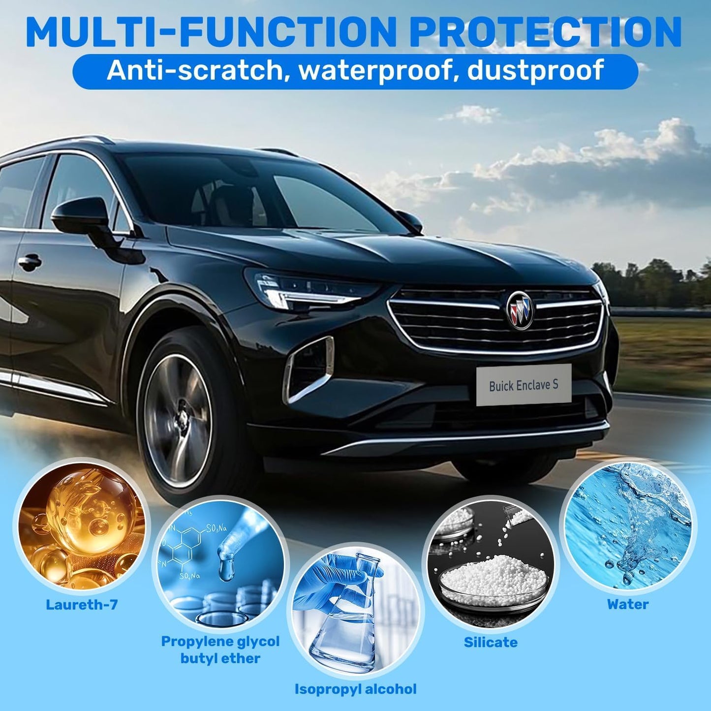 2Pcs Updated Quick Effect Coating Agent for Car,Car Coating Spray Quick-Acting Coating Agent Spray, Car Coating Oil Film Emulsion Glass Cleaner