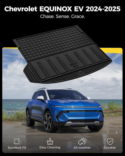 3W Floor Mats & Cargo Liner Fit for 2021 2022 2023 2024 2025 2026 Chevy Tahoe/GMC Yukon/Cadillac Escalade 7 Seat, TPE All Weather Custom Fit Car Accessories Heavy Duty Rubber Full Set Trunk Mats - Colors B
